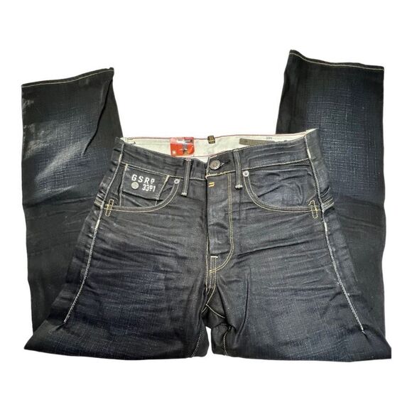 NWT Men’s G-STAR 3301 RAW worn in DENIM Structor Straight 28X32 Dark Blue - Picture 3 of 9